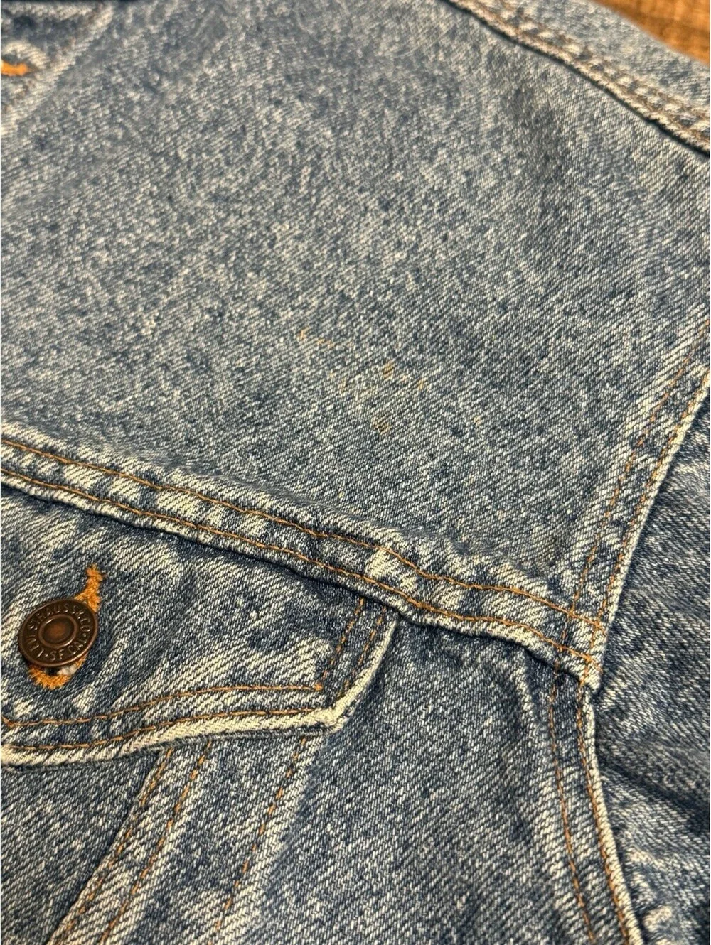 Levi Strauss Denim Trucker Jacket Blue Vintage 90s Size S 70507 4890 Type 3